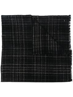 Saint Laurent шарф в клетку с эффектом металлик
