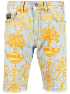 Versace Jeans Couture джинсовые шорты с принтом Baroque