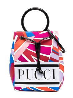 Emilio Pucci Junior сумка-ведро с абстрактным принтом