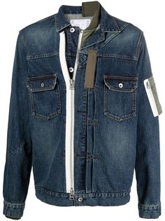 sacai джинсовая куртка со вставками