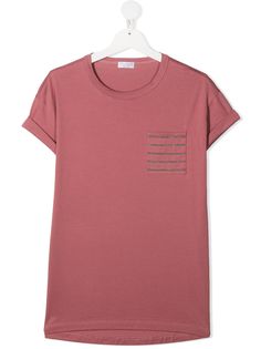 Brunello Cucinelli Kids футболка с декором Monili