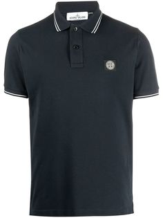 Stone Island Junior рубашка поло с вышитым логотипом