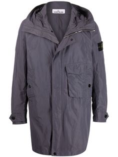 Stone Island парка с капюшоном и нашивкой-логотипом
