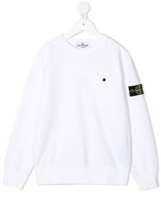 Stone Island Junior футболка с нашивкой-логотипом и окантовкой