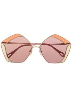 Chloé Eyewear солнцезащитные очки Gemma в пятиугольной оправе