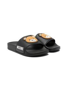 Moschino Kids шлепанцы с логотипом