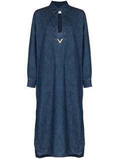 Valentino джинсовое платье с декором VGold