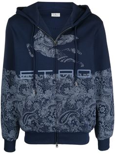 ETRO худи на молнии с узором пейсли