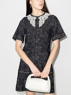 Chloé джинсовое платье с цветочным принтом