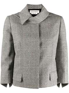 Alexander McQueen однобортное пальто в клетку Prince of Wales