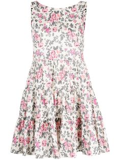 Semicouture ярусное платье с цветочным принтом