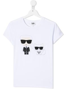 Karl Lagerfeld Kids футболка с логотипом и заклепками