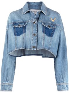 Valentino укороченная джинсовая куртка