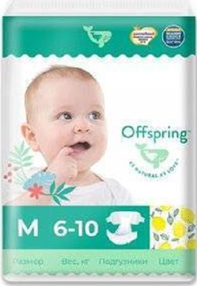 Подгузники OFFSPRING "Лимоны", M 6-10 кг, 42 шт (OF01M42LM)