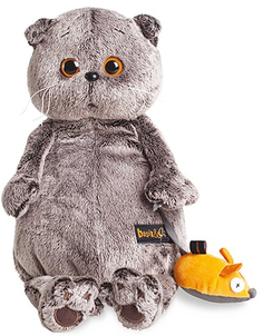 Мягкая игрушка BUDIBASA "Кот Басик", 22 см, с мышкой (Ks22-004)