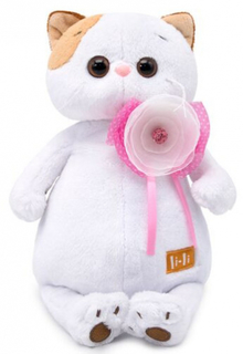 Мягкая игрушка BUDIBASA "Кошечка Ли-Ли", 24 см, с цветком (LK24-035)