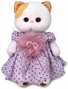 Мягкая игрушка BUDIBASA "Кошечка Ли-Ли", 24 см, в сиреневом платье (LK24-056)