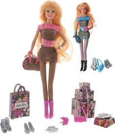 Кукла с аксессуарами DEFA-LUCY "Модница", 29 см, 9 предметов, розовая (8285)
