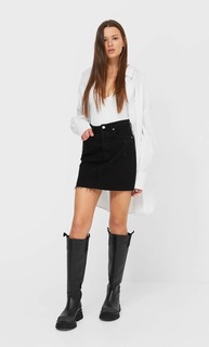 Stradivarius Джинсовая Юбка С Разрывами С Эффектом Потертости 44