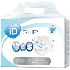 Подгузники iD для взрослых Slip Basic, р. L, 30 шт