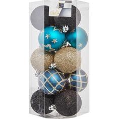Набор ёлочных шаров, 5 см, цвет золотой/синий, 15 шт. Feeric Lights & Christmas