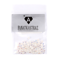 FanatkaStraz, Жемчуг керамический с эффектом АВ, белый, 3 мм, 100 шт.