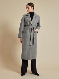 Пальто с поясом и накладными карманами Zarina