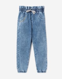 Джинсы Jogger с вышивкой для девочки Gloria Jeans
