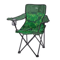 Кресло складное Nika Премиум 5 ПСП5/2 с тропическими листьями темный, до 100 кг