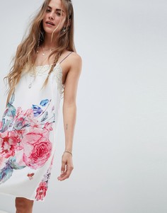 Платье-комбинация с цветочным принтом и кружевной отделкой Aratta-Белый