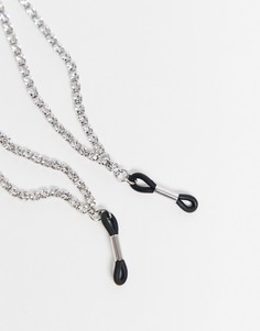 Серебристое двойное ожерелье с чашечной цепочкой ASOS DESIGN-Серебристый