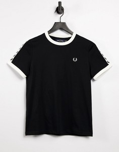 Черная футболка с фирменной лентой Fred Perry-Черный цвет