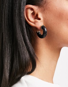Серьги-кольца из черного говлита ASOS DESIGN-Черный цвет