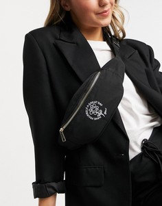 Черная сумка-кошелек на пояс с надписью "Have a nice day" ASOS DESIGN-Черный цвет
