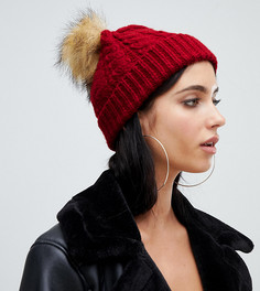 Красная шапка с помпоном Missguided-Красный
