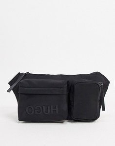 Черная сумка-кошелек на пояс с карманами HUGO-Черный
