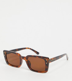 Солнцезащитные очки в черепаховой оправе прямоугольной формы South Beach-Коричневый цвет