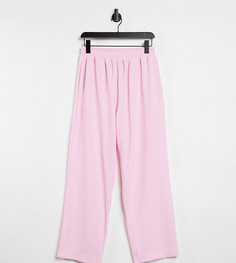 Розовые джоггеры с широкими штанинами из ткани в рубчик COLLUSION Unisex-Розовый