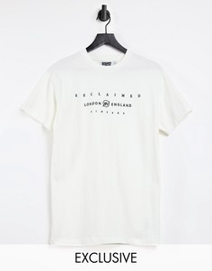 Светло-бежевая футболка с вышитым логотипом Reclaimed Vintage Inspired-Белый