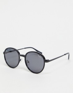 Черные солнцезащитные очки с круглой оправой в стиле унисекс Quay I See You Clip On-Черный