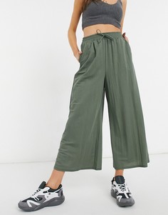 Кюлоты из льна цвета хаки ASOS DESIGN-Зеленый цвет