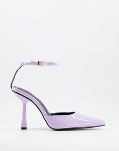 Сиреневые туфли на каблуке с завязками Public Desire Decision-Фиолетовый цвет