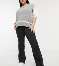 Черные джинсы с легким клешем от колена COLLUSION Plus x008-Черный цвет