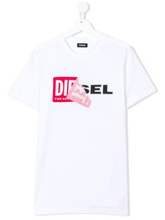 Diesel Kids футболка с принтом логотипа