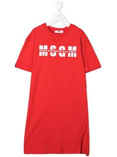 MSGM Kids платье-футболка с логотипом