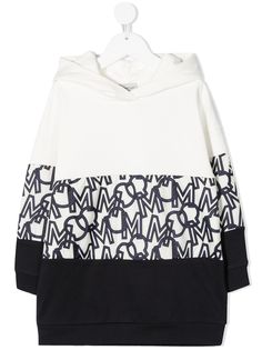 Moncler Enfant платье с капюшоном и монограммой