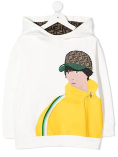 Fendi Kids худи с графичным принтом