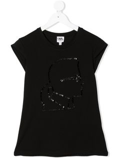 Karl Lagerfeld Kids футболка с декором Karl