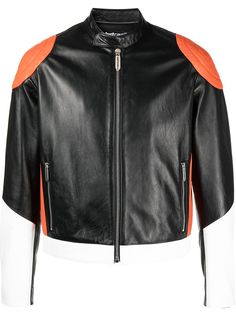 Just Cavalli байкерская куртка в стиле колор-блок