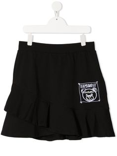 Moschino Kids рубашка с вышивкой и оборками